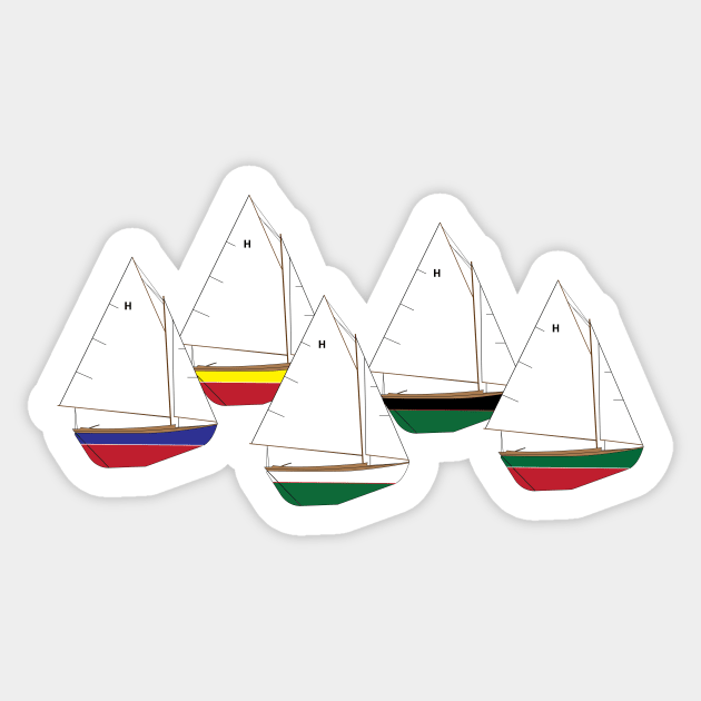 Herreshoff 12 1/2 Sailboats Racing Sticker by CHBB